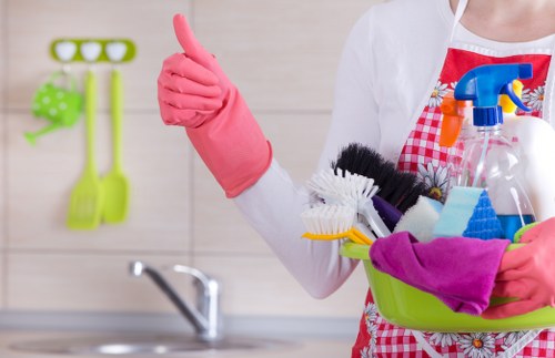 Deep carpet cleaning equipment in use on flooring