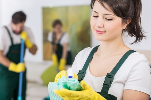 Professional carpet cleaning in progress inside a home